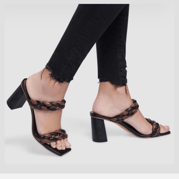 Women’s DOLCE VITA Paily brown & black braided heeled sandal- Size 9 - Picture 2 of 9